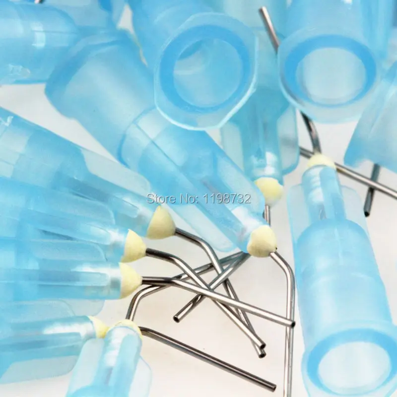

100 Pcs Dental Materials Bent Needle Tips 25 Gauge Irrigation Blue Liquid Delivery Wash Tips Dentist Prudcuts