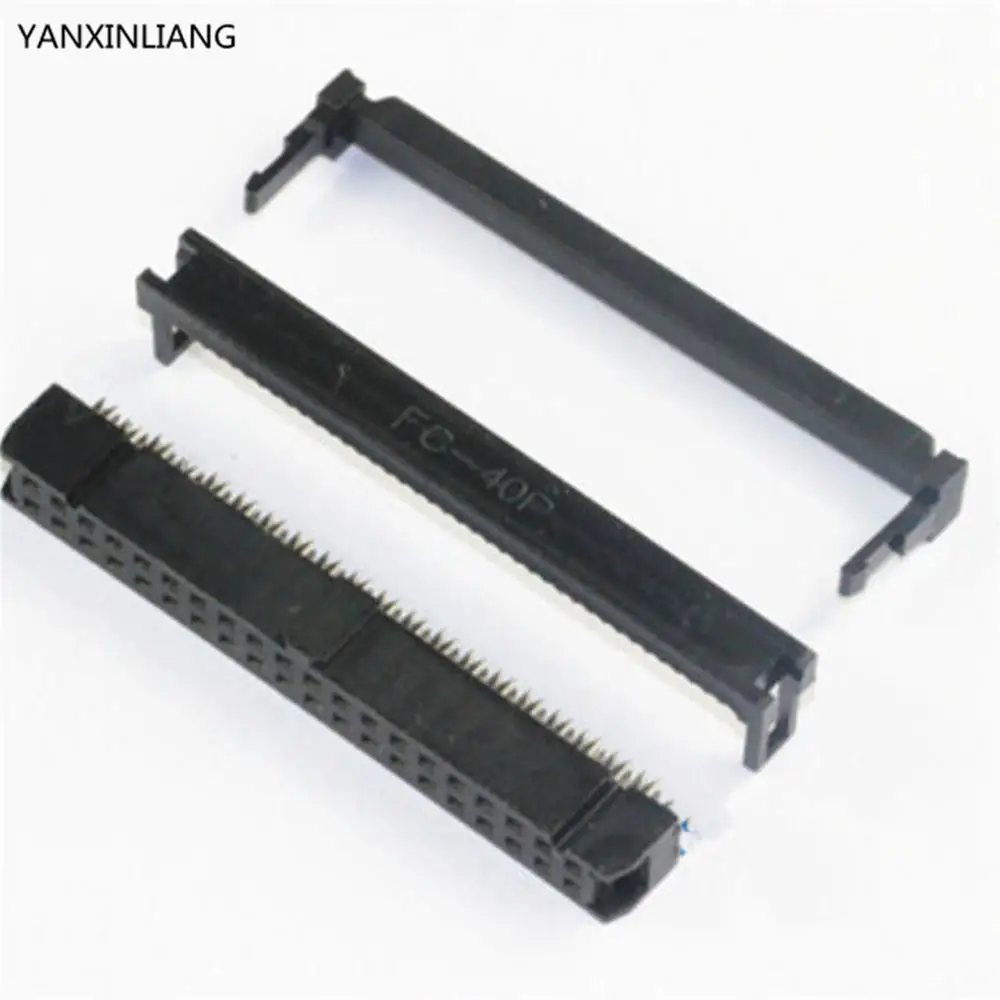 

10PCS FC-40P 2x20Pin Dual Row Pitch 2.54mm IDC Socket Connector Female Header 40-pin cable socket