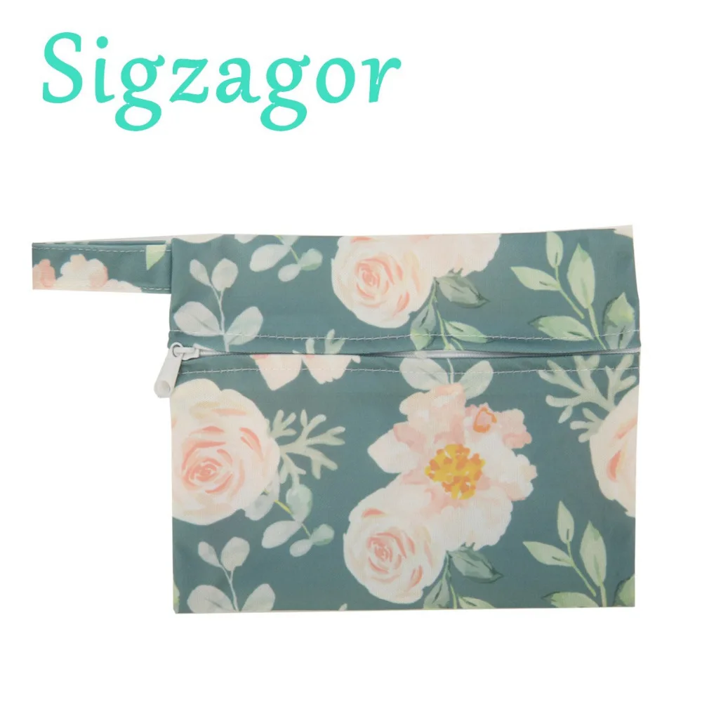 

[Sigzagor] 1 Small/Mini Wet Bag Reusable for Mama Cloth Sanitary Menstrual Pad, Tampon, Bib, Zippered,U PICK,35 Designs