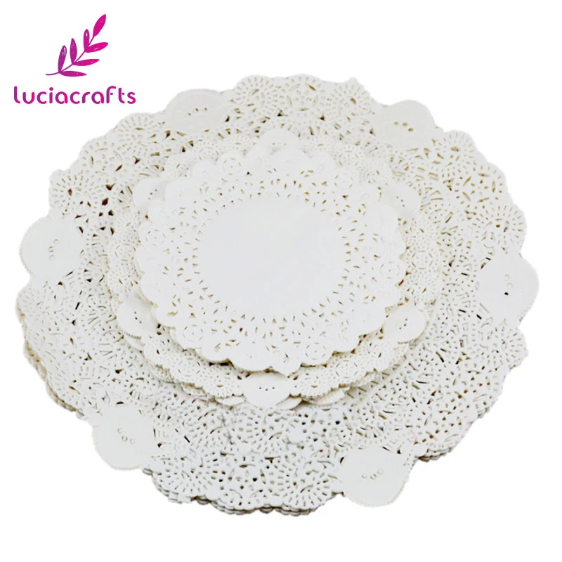 

Lucia crafts 24pcs/lot round paper lace flower DIY Baking mat decoration DIY Paper Crafts I0411
