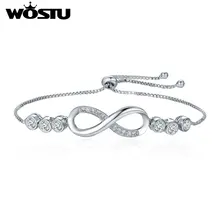 WOSTU, лидер продаж, модный браслет бесконечной любви белого золота цвета для женщин, брендовые ювелирные изделия для влюбленных, новогодние подарочные браслеты XCNB037