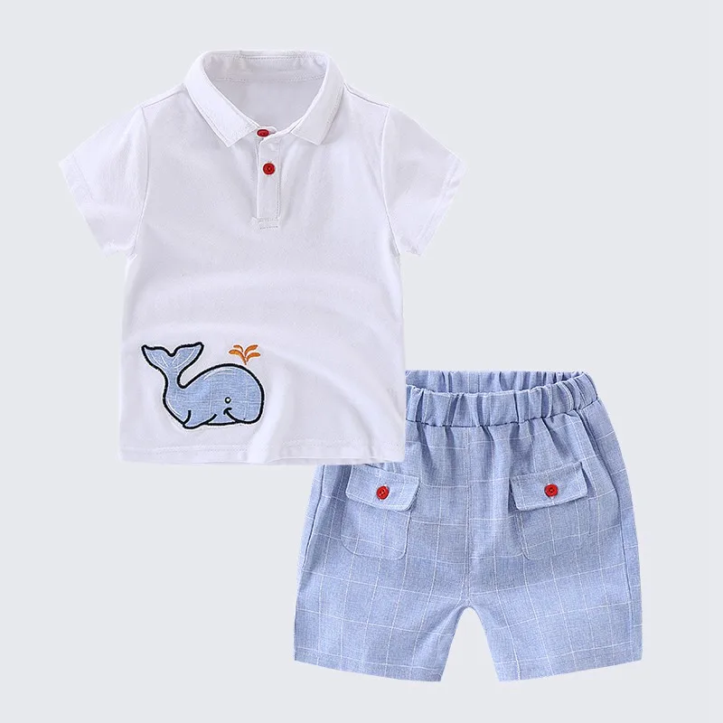 COOTELILI 90-130cm Cute Animal Kids Boys T-Shirts + Shorts Toddler Boys Summer Clothing Sets Korean Kids Fashion Baby Tops  (9)