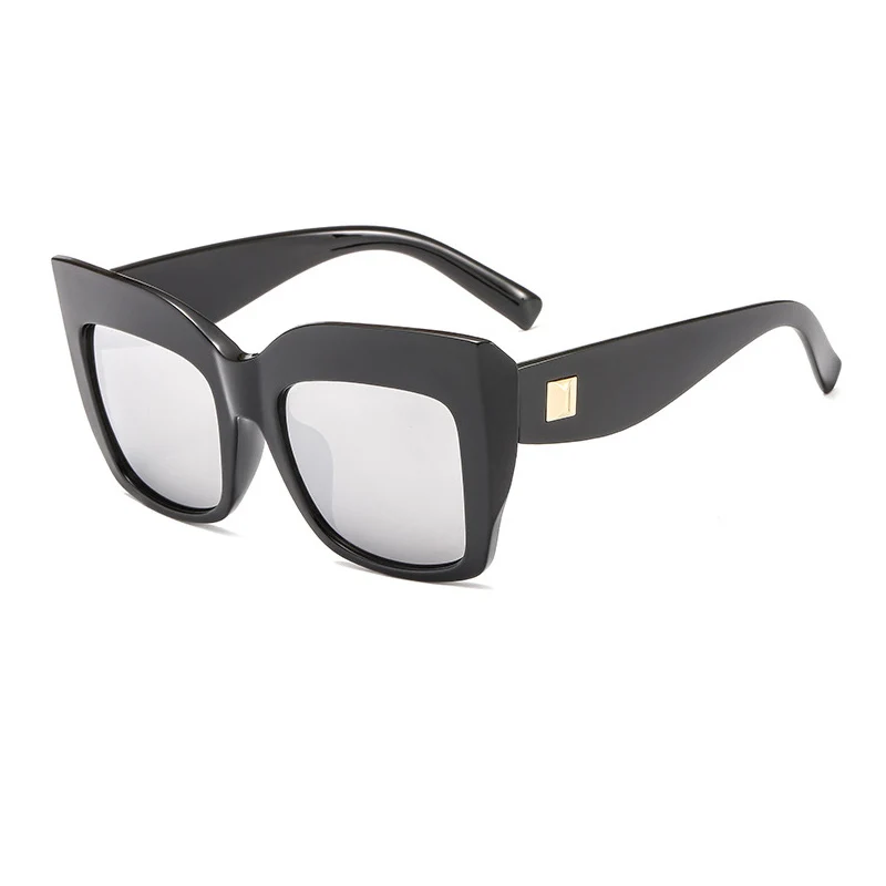 ALOZ MICC винтажные Квадратные Солнцезащитные очки для женщин, фирменный дизайн, модные женские солнцезащитные очки, мужские очки с большой оправой, очки UV400 Q168 - Цвет линз: C2-Black-Silver
