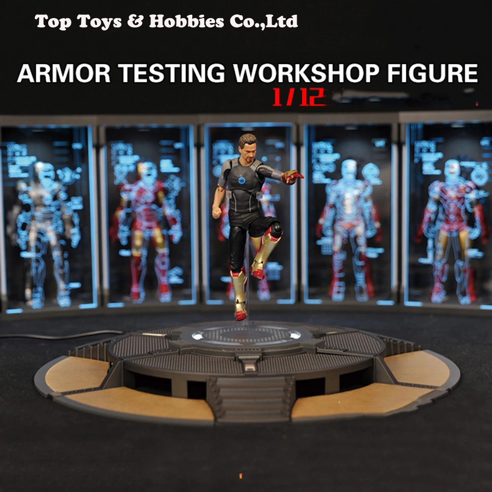 

Action figure Scene props 1/12 Iron Man Tony Stark 1/12 Scale Comicave SHF Round Text Work Stand 6 inches