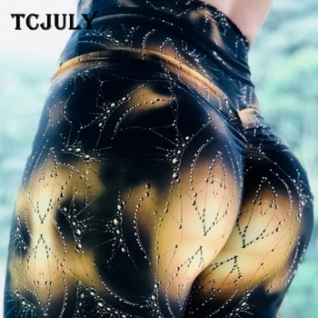 

TCJULY New Water Droplets Sweat Print Women Fitness Leggings High Waist Push Up Workout Pants Breathable Quick Dry Sport Legging