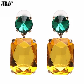 

JURAN Hot Fashion 2018 Geometric Crystal Statement Earrings Luxury Bridal Women Maxi Dangle Earrings Christmas Gift Jewelry
