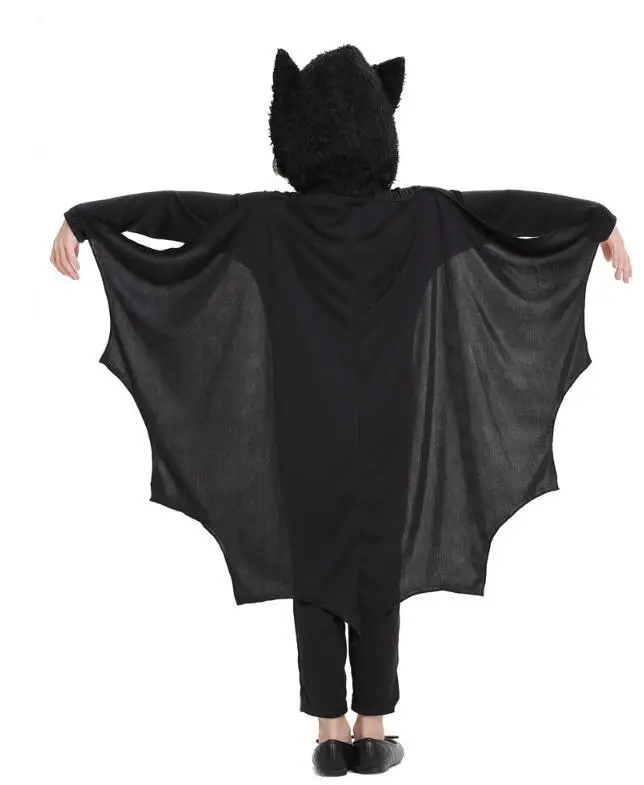 Kids halloween costume bat girl party fancy dress stage costume whole set 2