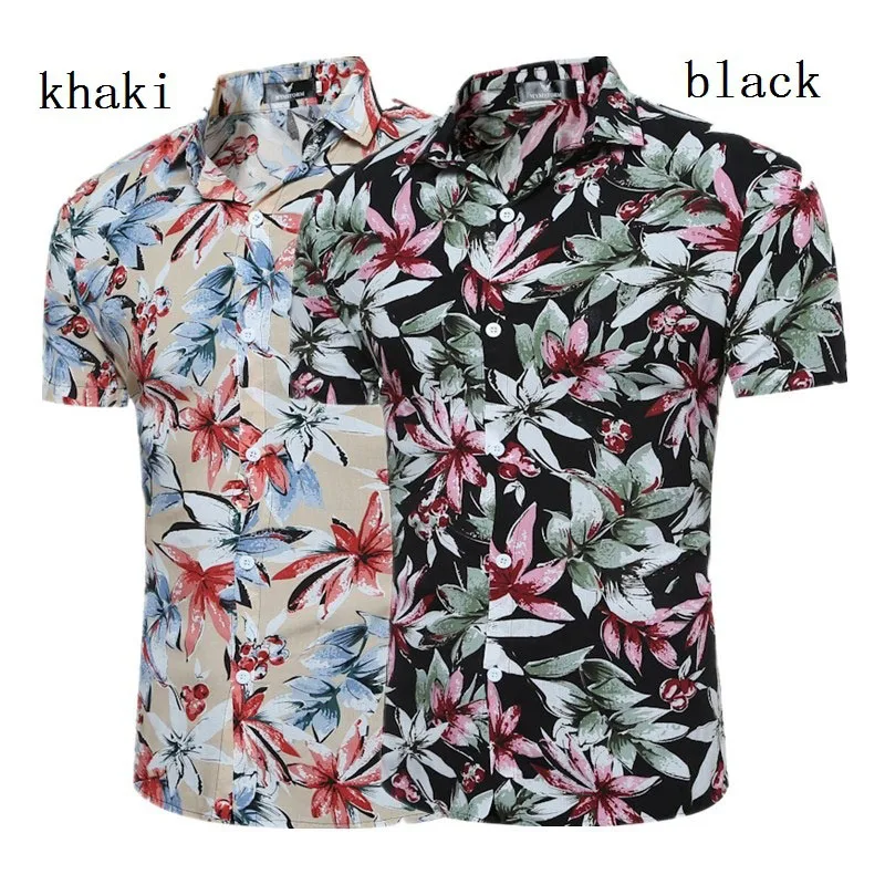 

Zogaa 2019 Mens Shirt Short Sleeve Casual Shirts Fashion Classic Men Dress Shirt Floral Printed Summer Hawaiian Shirt for Men