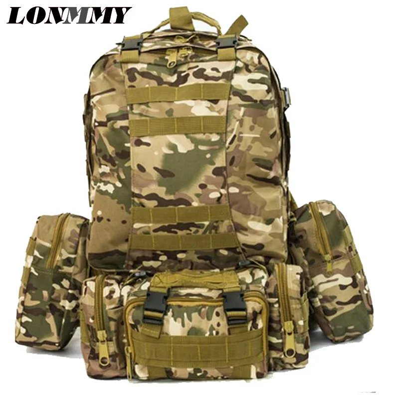 LONMMY камуфляж унисекс Рюкзаки Мода Военный Оксфорд обороны брызг воды