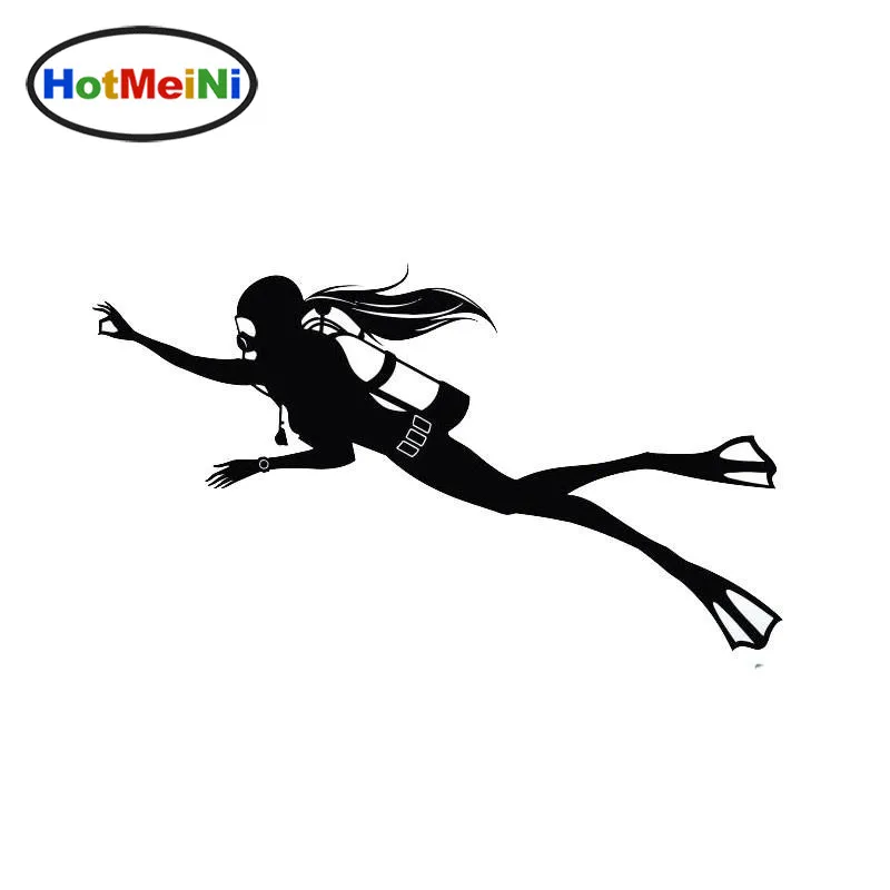 

HotMeiNi Car Styling SPORT SCUBA DIVER Personality Vinyl Car Stickers Accessories Black Silver 15.3cm*8.7cm