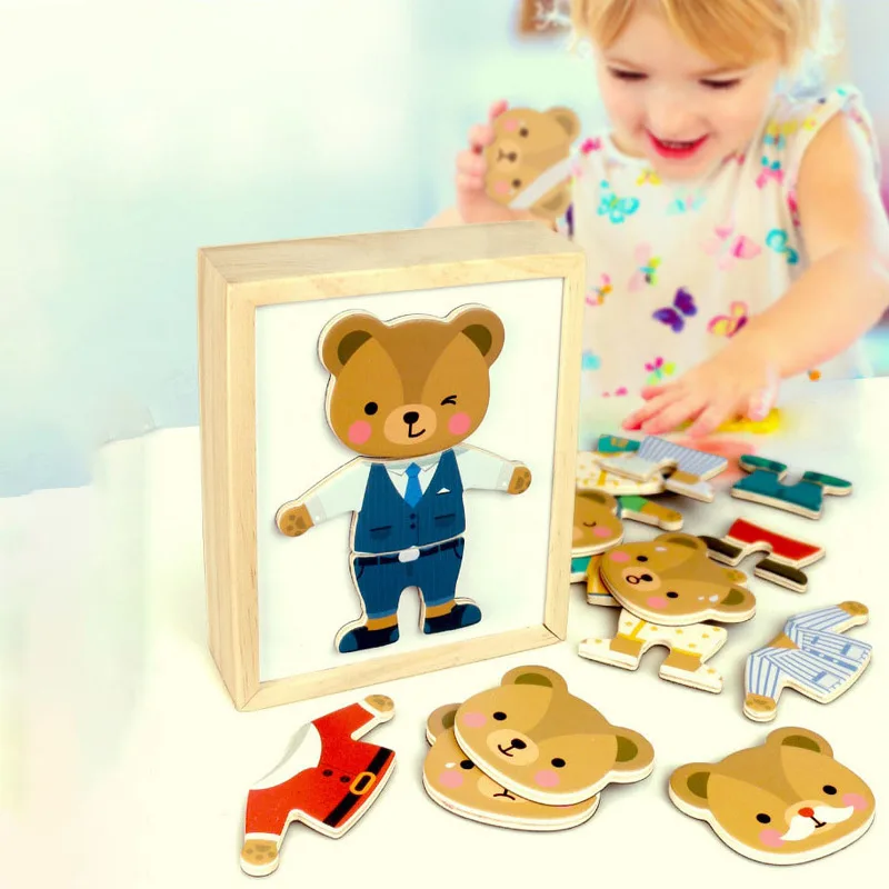 

Wooden Profession Suit Changing Clothes Puzzle Set Kids Educational Puzzle Educational Wooden Toys for Children