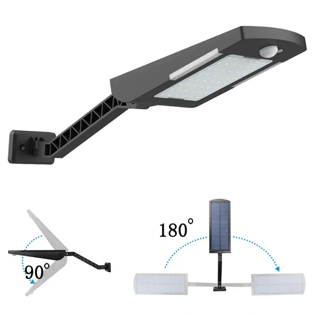 Уличный светильник на солнечных батареях, 48 светодиодов, уличный светильник с датчиком, настенный светильник на солнечных батареях IP65, водонепроницаемый садовый ландшафтный светильник, индукционный настенный светильник