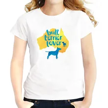 Бультерьер собачников Футболки Женские Австралийские бульдог подачи футболка Femme новые мягкие белые повседневные короткий рукав Футболки для девочек Рубашка