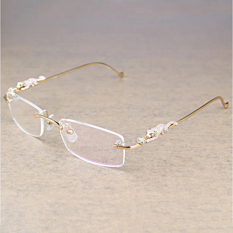 rhinestone rimless glasses