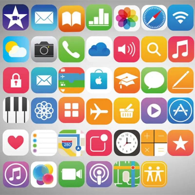 51Pcs/Lot PVC Waterproof APP For American Apple Logo For Laptop Trunk Skateboard Fridge Phone Decal Car-Styling Toy Sticker