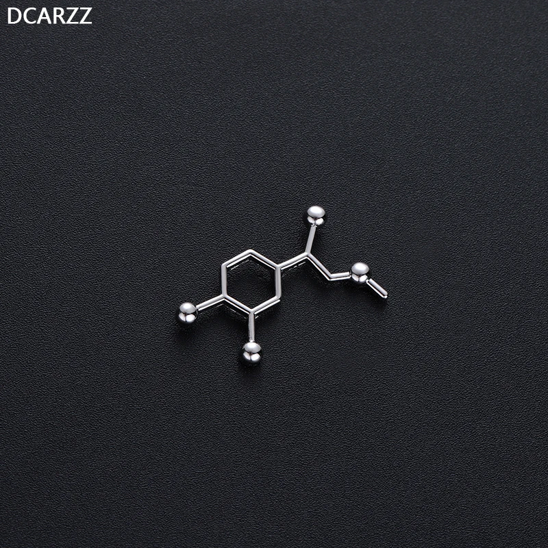 DCARZZ булавка с молекулой адреналина, медицинская биология, золотые, серебряные шпильки, Металлические Модные ювелирные изделия, красивые броши на булавке, женский подарок