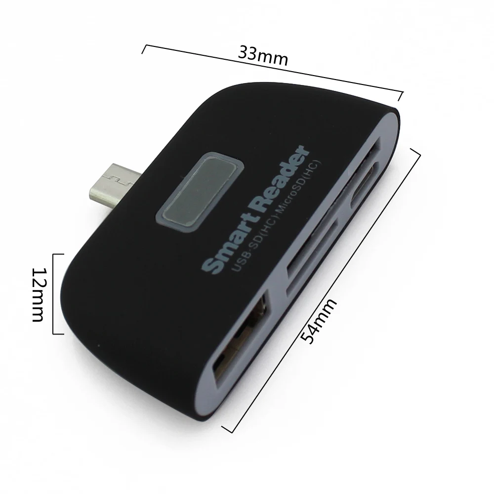 4-в-1 концентратор USB Type C Micro USB OTG разветвитель мульти Функция концентраторы USB-C USB 2,0 Порты и разъёмы SD/TF Card Reader слот для ПК смарт-телефон