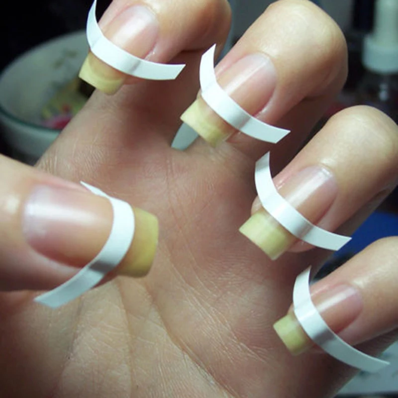 Shellhard 240pcs/5 Sheets Nails Guide Tips Stickers French Manicure Nail Art Decals For Nail DIY Styling Tools