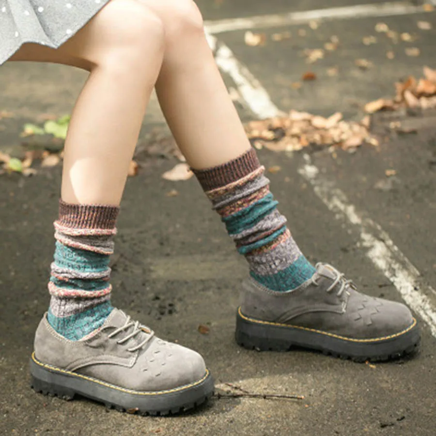 [COSPLACOOL] Осень Зима толстые теплые meias мультфильм лоскутное носки для женщин японский Мода harajuku хлопок без пятки calcetines mujer