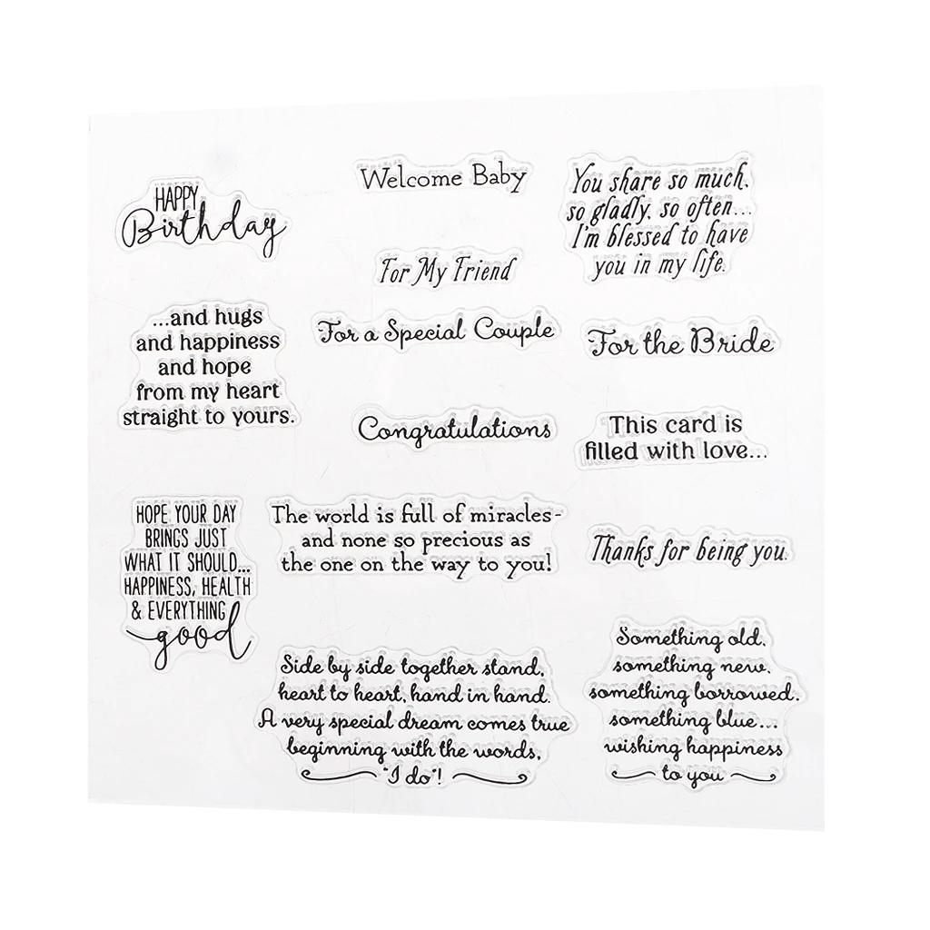 Many Style Butterfly Flower Best Wishes Clear Rubber Stamps for Card Making Decoration Scrapbooking Photo Album Diary