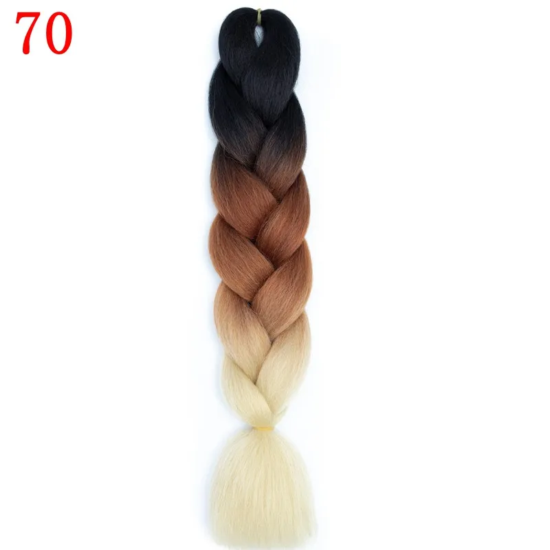 LISI HAIR Jumbo Braids Ombre long Synthetic Braiding Hair Blonde Pink Blue Grey multiple colour 100g 24 inches - Цвет: 6/613