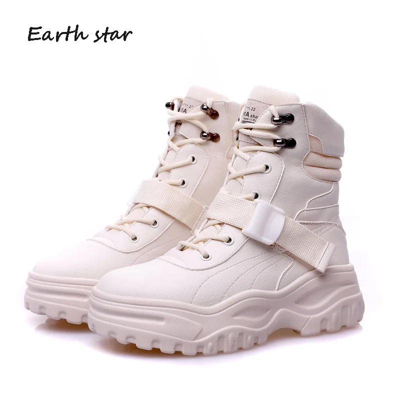 Botas mujer Повседневная обувь Женские модные брендовые Ботинки Martin Женская на