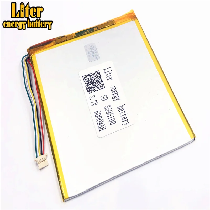 1,0 мм 5pin pc-коннектор 3,7 V 3595100 6000mah аккумуляторная батарея lipo Солнечная зарядка для литиевого аккумулятора литиевая батарея планшетный ПК