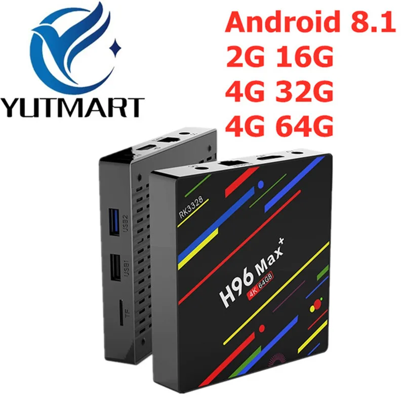 

H96 MAX Plus TV Box Android 8.1 4G64GB Rockchip RK3328 USB3.0 H.265 4K Youtube Netflix Google Play H96MAX smart tv box