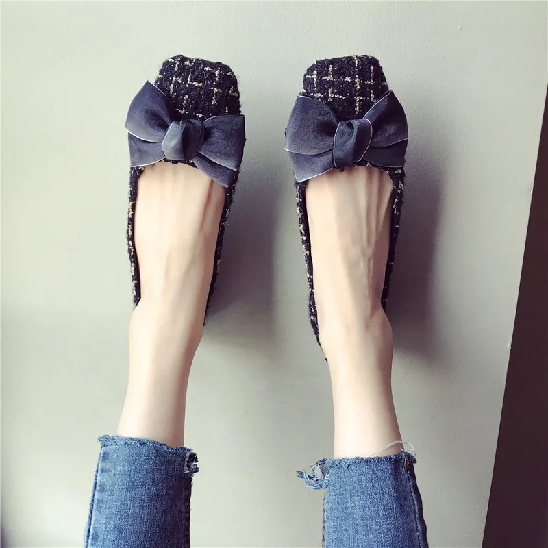 De Nouvelle Ballet Extérieure Chaussures Orteil Noeud Casual Appartements Femme Mode Simples Papillon Noir 2018 Semelle Élégant Souple rouge Marque Femmes Carré Epx7dEqS