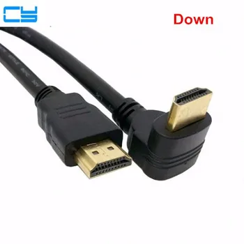 

90 Degree Up & Down right Angled type HDMI Male to HDMI Male Cable 1.5m 5ft Black support 1.4 & 3D & ethernet