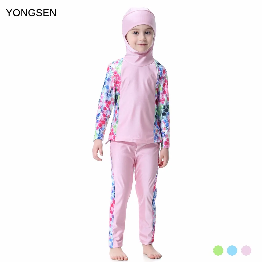 

YONGSEN 2018 Burkinis Islamic Girl Full Coverage Maillot de bain Swimsuit hijab Swimwear Modest Women Muslim