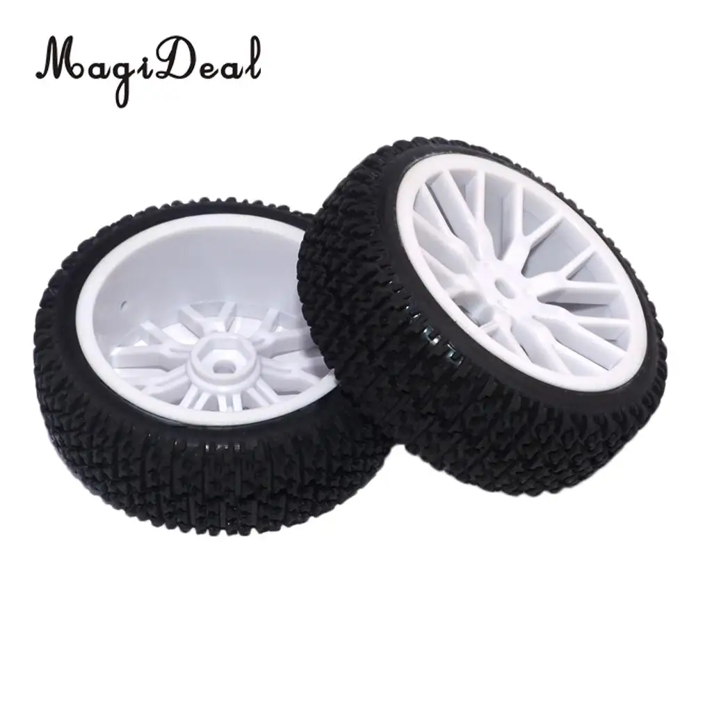 MagiDeal 2Pcs Rubber 1/16 Rally Tire Off-Road Car Tires Tyre Wheel for RC HPI HSP Hobao Savage ZD Racing LRP Wltoy