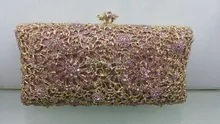 Free shipping A15 7 pink color fashion top crystal stones ring clutches bags for ladies nice