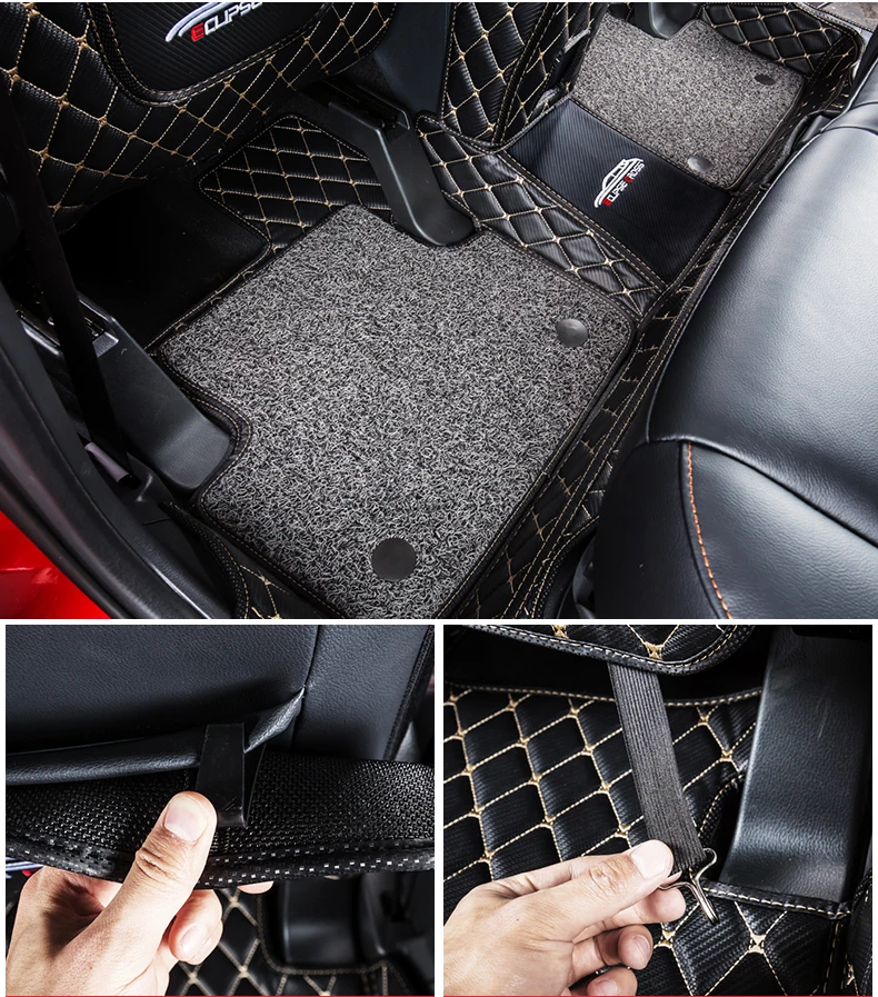 Коврик для ног, полностью окруженный кожей, водонепроницаемый, проволочное кольцо, коврик для ног, автомобильные принадлежности для Mitsubishi ECLIPSE CROSS