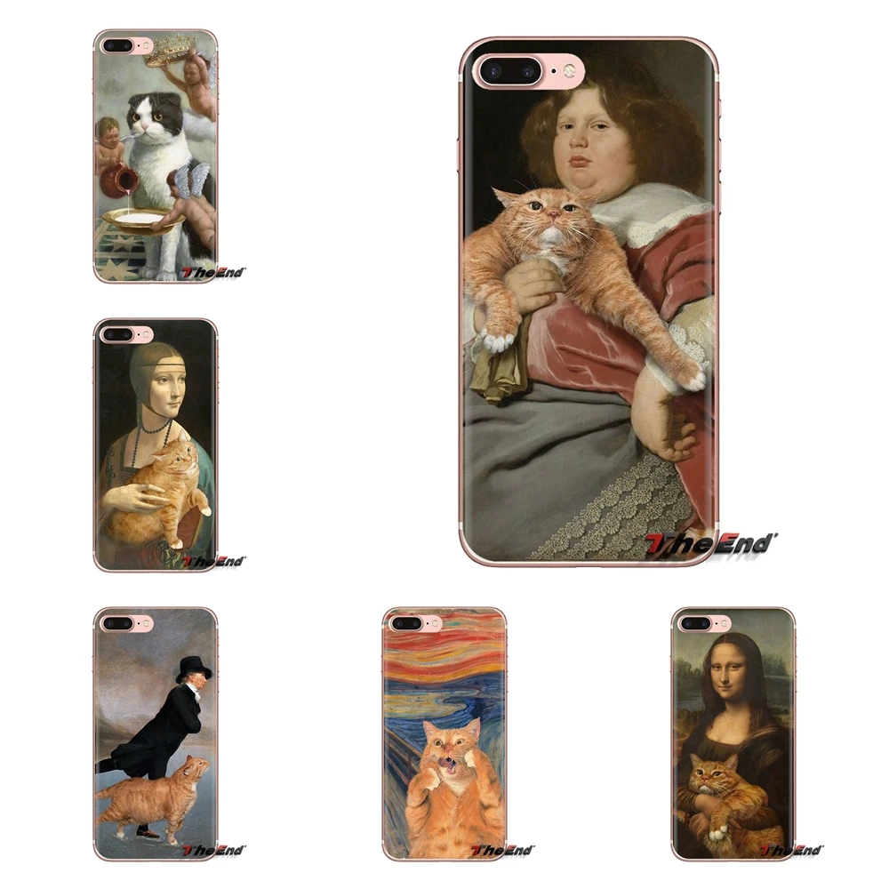 Soft Transparent Covers Leonardo da Vinci Mona Lisa Pat Cat For Xiaomi Redmi 4A S2 Note 3 3S 4 4X 5 Plus 6 7 6A Pro Pocophone F1 |
