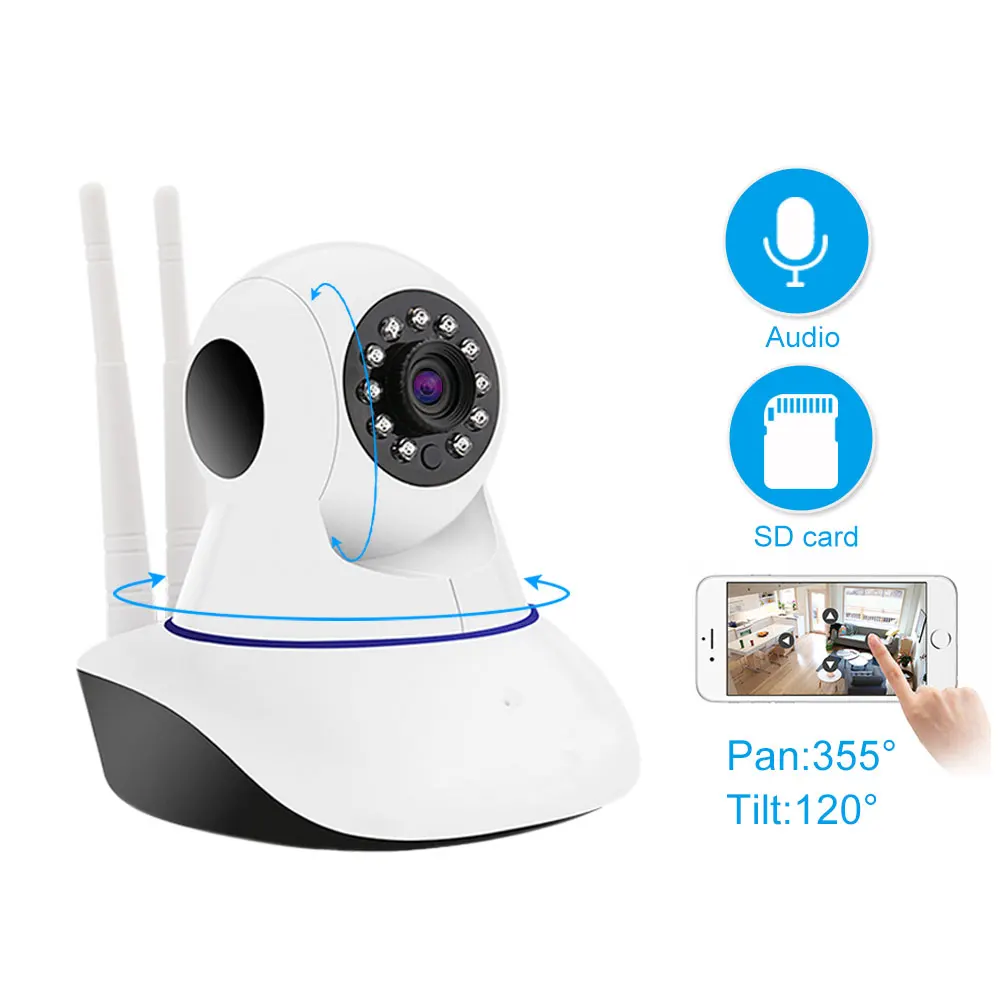 1080P Wireless Panoramic Security IP Camera Pan//Tilt Night Vision Surveillance