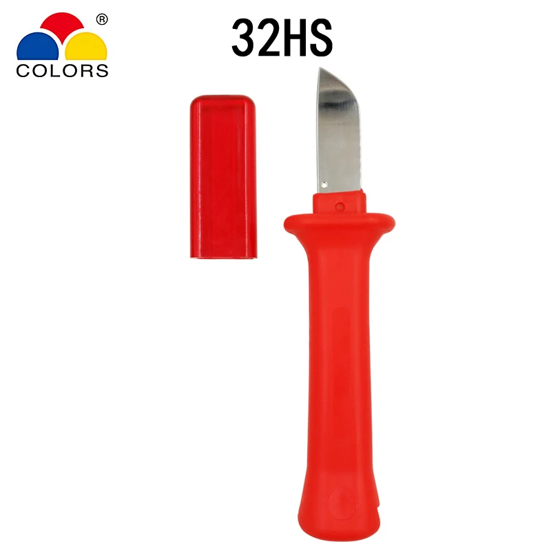 6 цветов Нож для зачистки кабеля немецкий стиль 440c Лезвие ПВХ ручка зачистки область диаметром 50 мм ниже ручные инструменты - Цвет: 32HS pliers