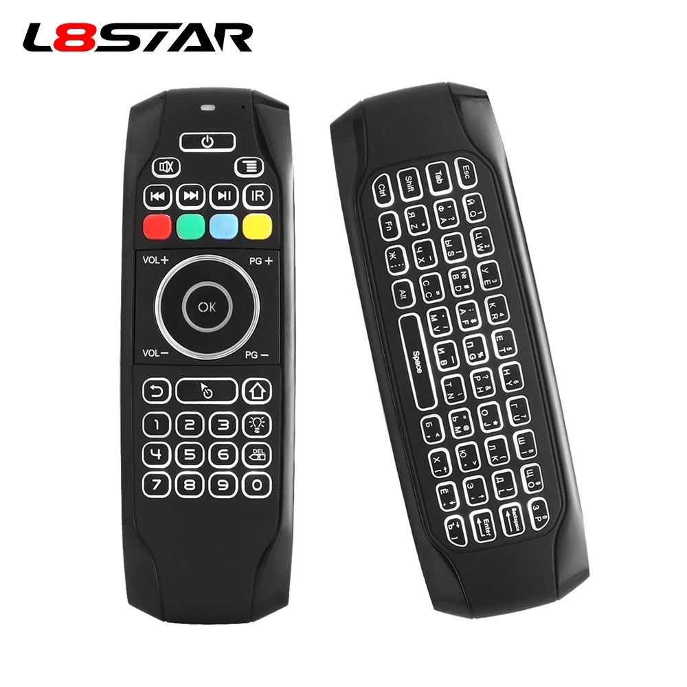 L8star G7 воздуха Мышь Подсветка английский русский Беспроводной клавиатура 2 4G