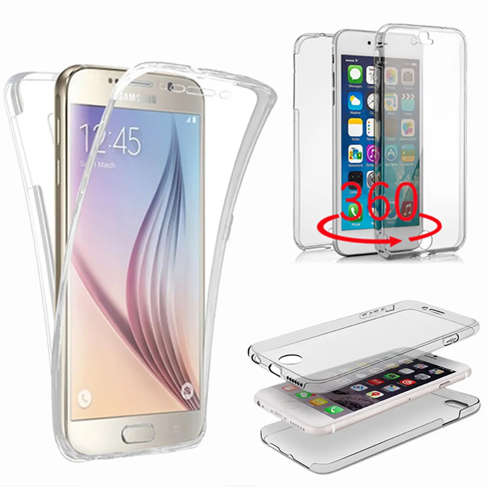  Taschen Für iphone 6 6s 6plus 7 7plus Fall Weiche TPU Silikon Shell Ultra Dünne 360 Fundas Coque Fü