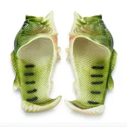 Творческий Рыба-образный мужские тапочки слово перетащить летняя уличная перетащите Для мужчин и женская пляжная обувь рыбы тапочки