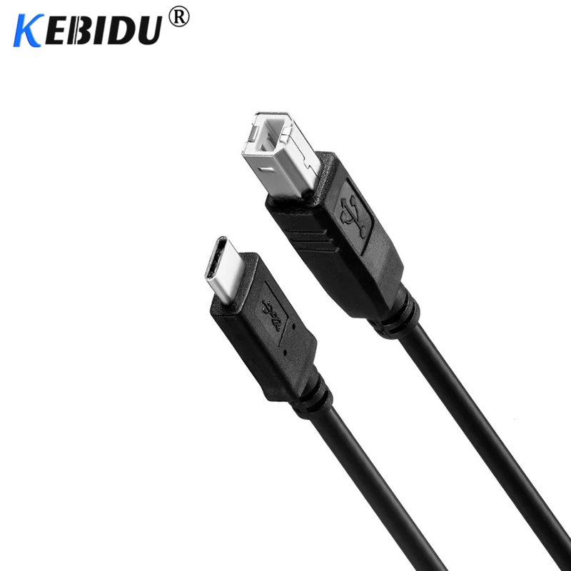 Kebidu USB-C USB 3,1 USB кабель для передачи данных type C мужской разъем для USB 2,0 B Тип Мужской кабель для передачи данных для жесткого диска смартфон принтер