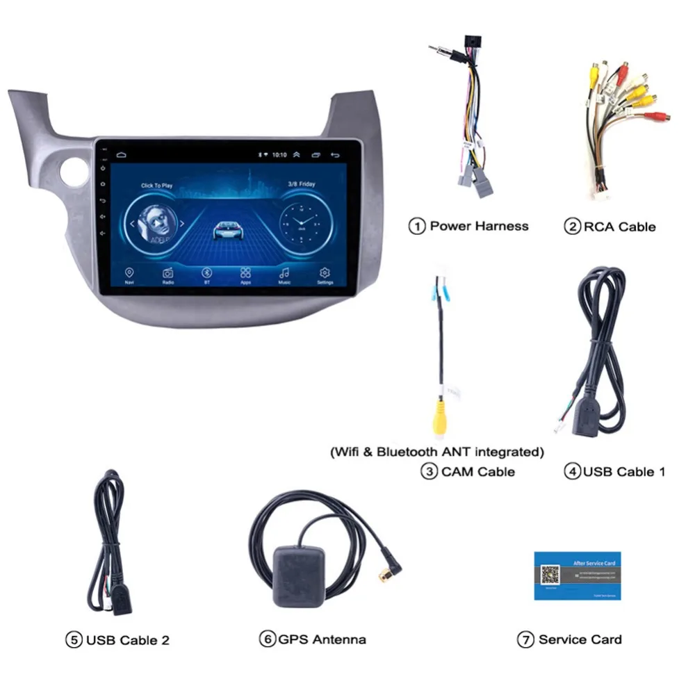 Discount Super Slim Touch Screen Android 8.1 radio GPS Navigation for Honda JAZZ FIT 2008- headunit tablets Stereo Multimedia Bluetooth 3