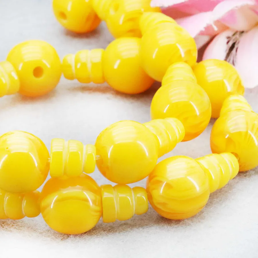 Hot Sale White Yellow Imitation Beeswax Jewelry Stone Loose Stripe