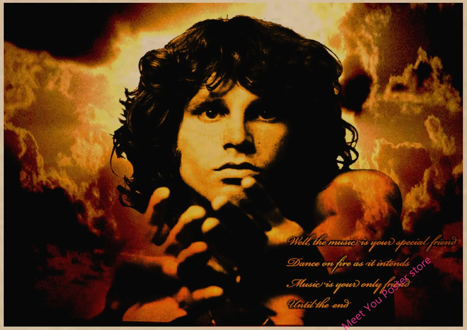 The Doors Jim Morrison Винтаж Ретро Рок-Группа Музыка Гитара матовая крафт-бумага плакат Настенная Наклейка домашний декор A1