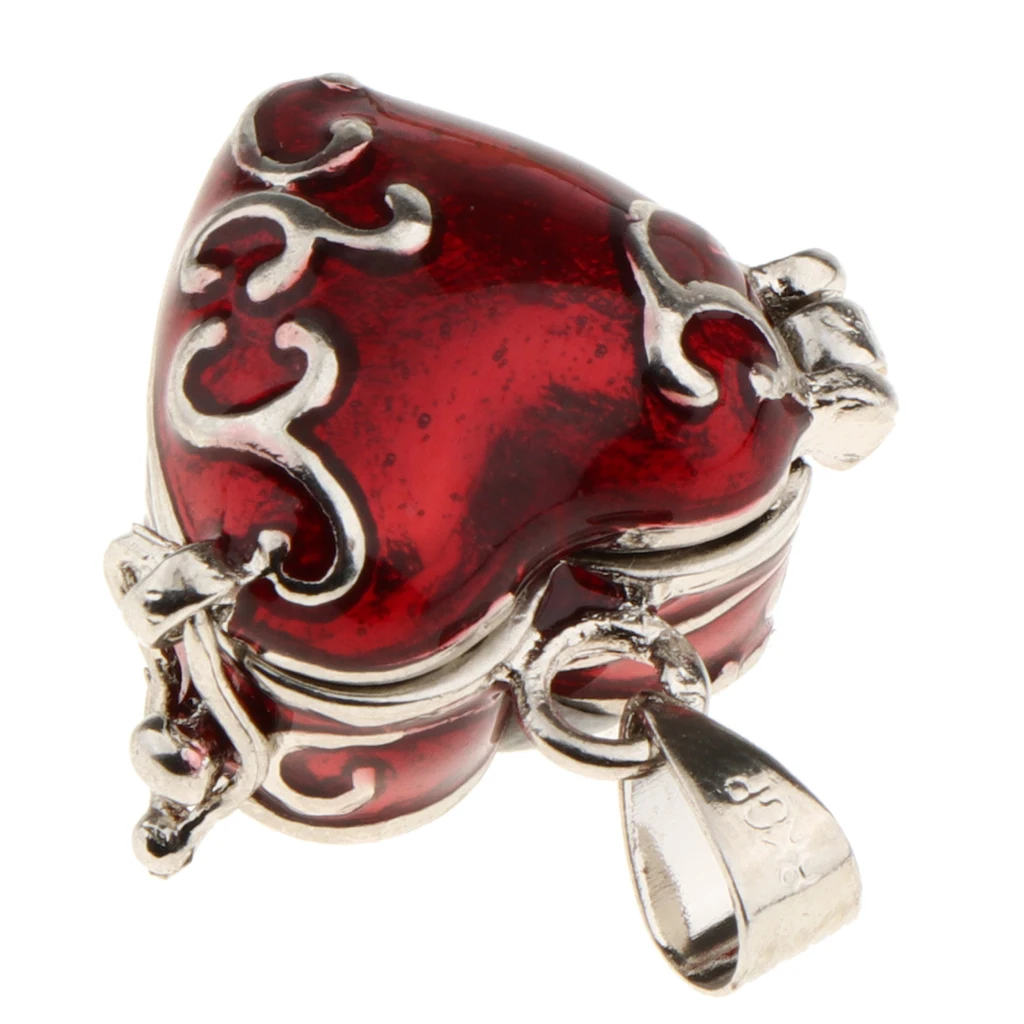 2 Pieces Heart Waterdrop Shape Enamel Color Openable Locket Cremation Keepsake Urn Pendant Pet Human Ash Liquid Holder