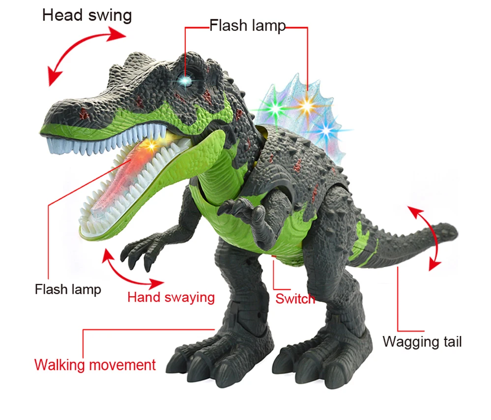 Brinquedos com Luz Educativos para Crianças Qualidade Venda Quente Grande Tamanho Andando Dinossauro Elétrico Robô Caminhada Sons Modelo Brinquedos 5 Cheap Animais eletrônicos