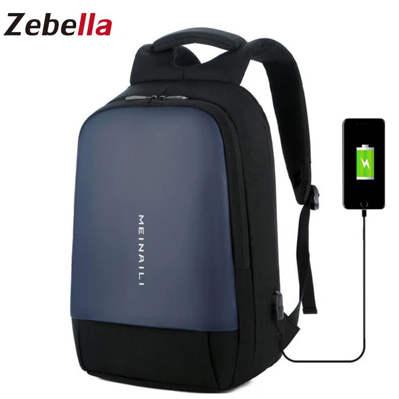 

Zebella 2019 New Men's Backpack USB Charging Laptop Business Backpack Multi-function Waterproof Oxford Cloth Travel Backpack