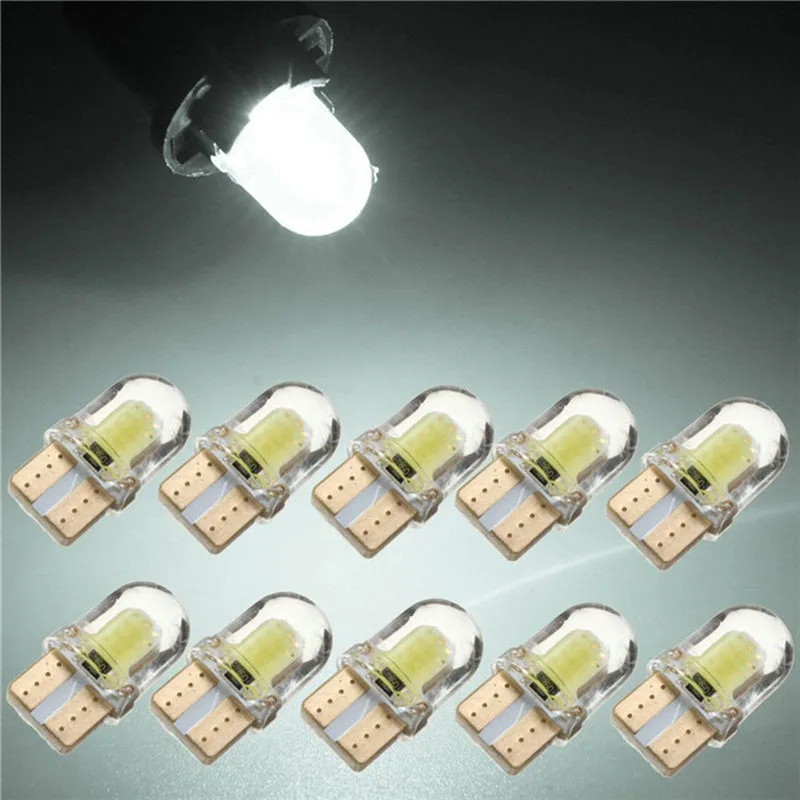

1Pcs T10 194 168 W5W COB 4SMD LED Low Consumption Long Lifespan High Power Durable Silica Bright License Light Bulbs #269512