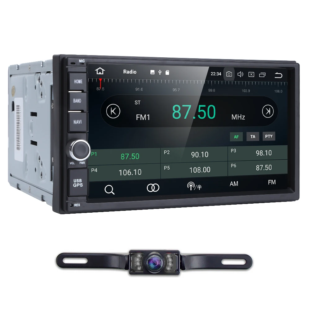 Discount Car Multimedia Player Android 9.0 7 Inch  GPS 2 Din Car Radio Audio Auto 8 Cores RAM 4G USB DVR TPMS 2