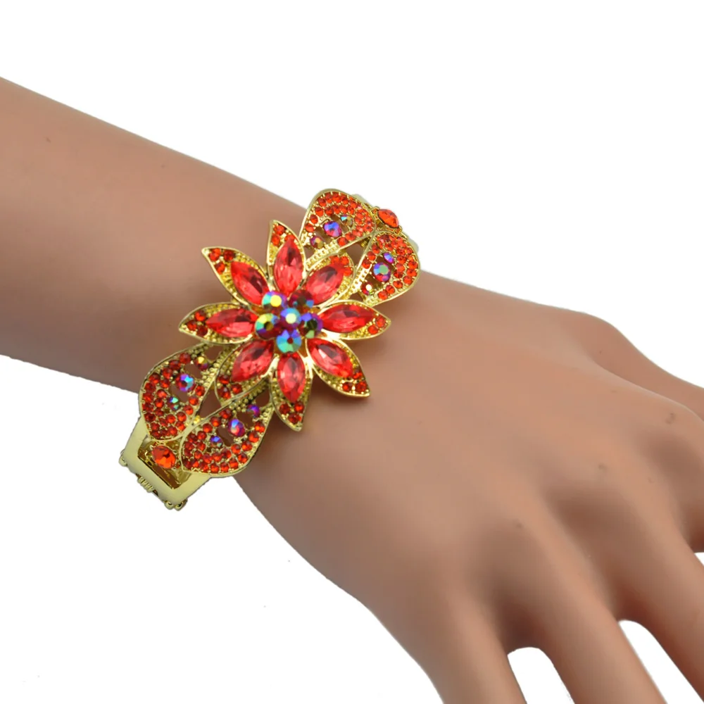 Cerise Маркиза кристалл цветок овальный браслет горный хрусталь женский браслет модные ювелирные изделия аксессуар